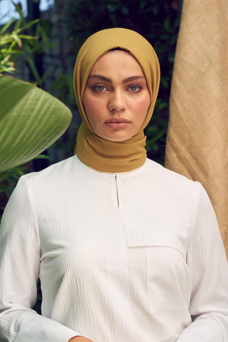 Fivescarf Yağ Yeşili Touch Pamuk Şal