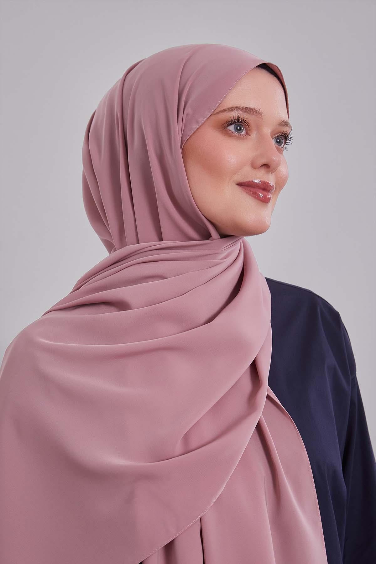 Fivescarf Yavruağzı Taşlı Lüx Medine İpeği Şal