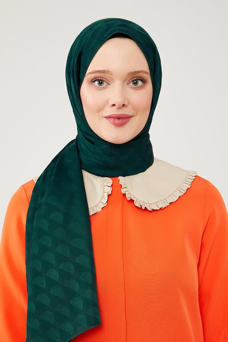 Fivescarf Zümrüt Ay Desen Jakarlı Elegance Şal
