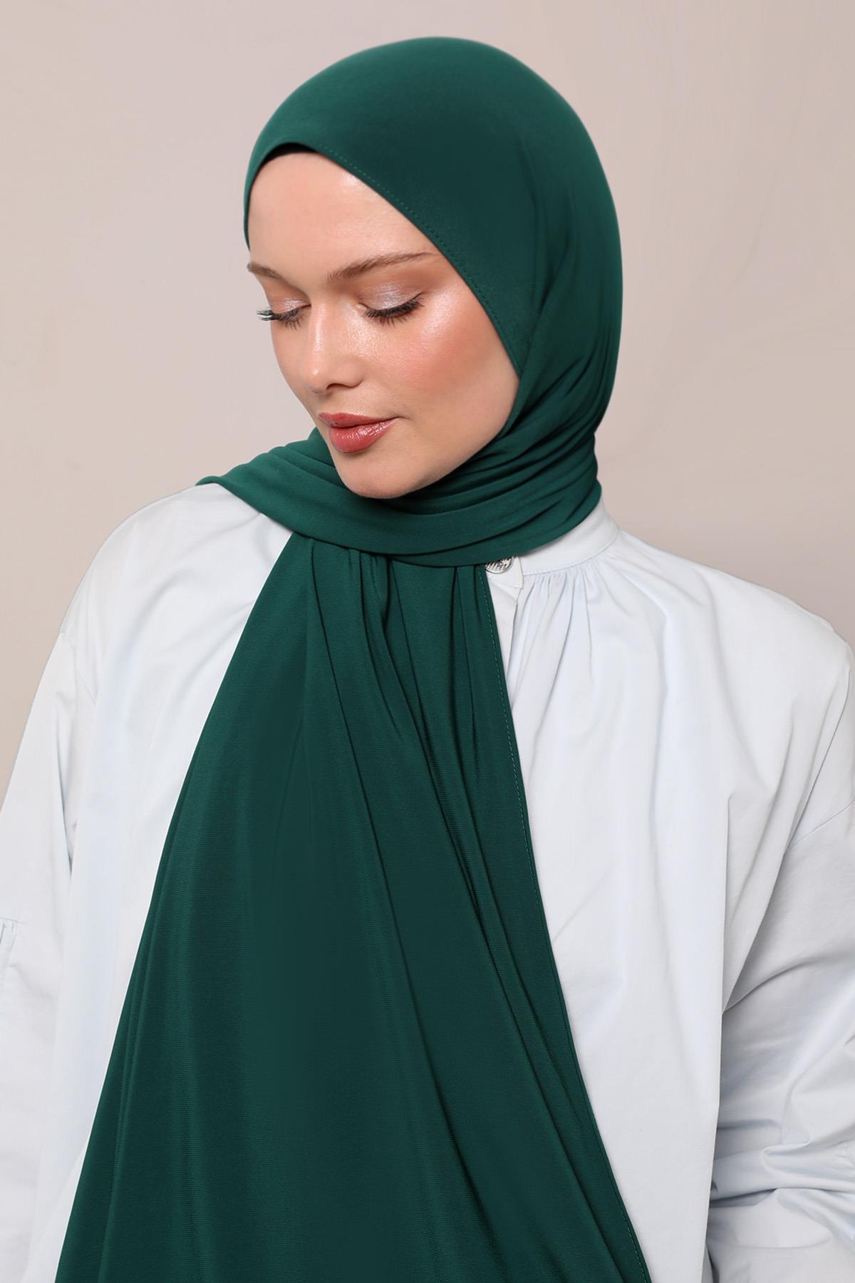 Fivescarf Zümrüt Düz Premium Jersey Şal