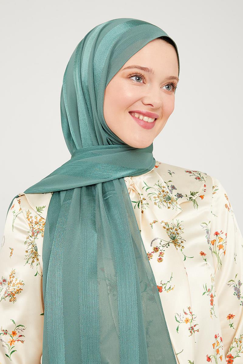Fivescarf Zümrüt Sim Şeritli Tokyo Şal