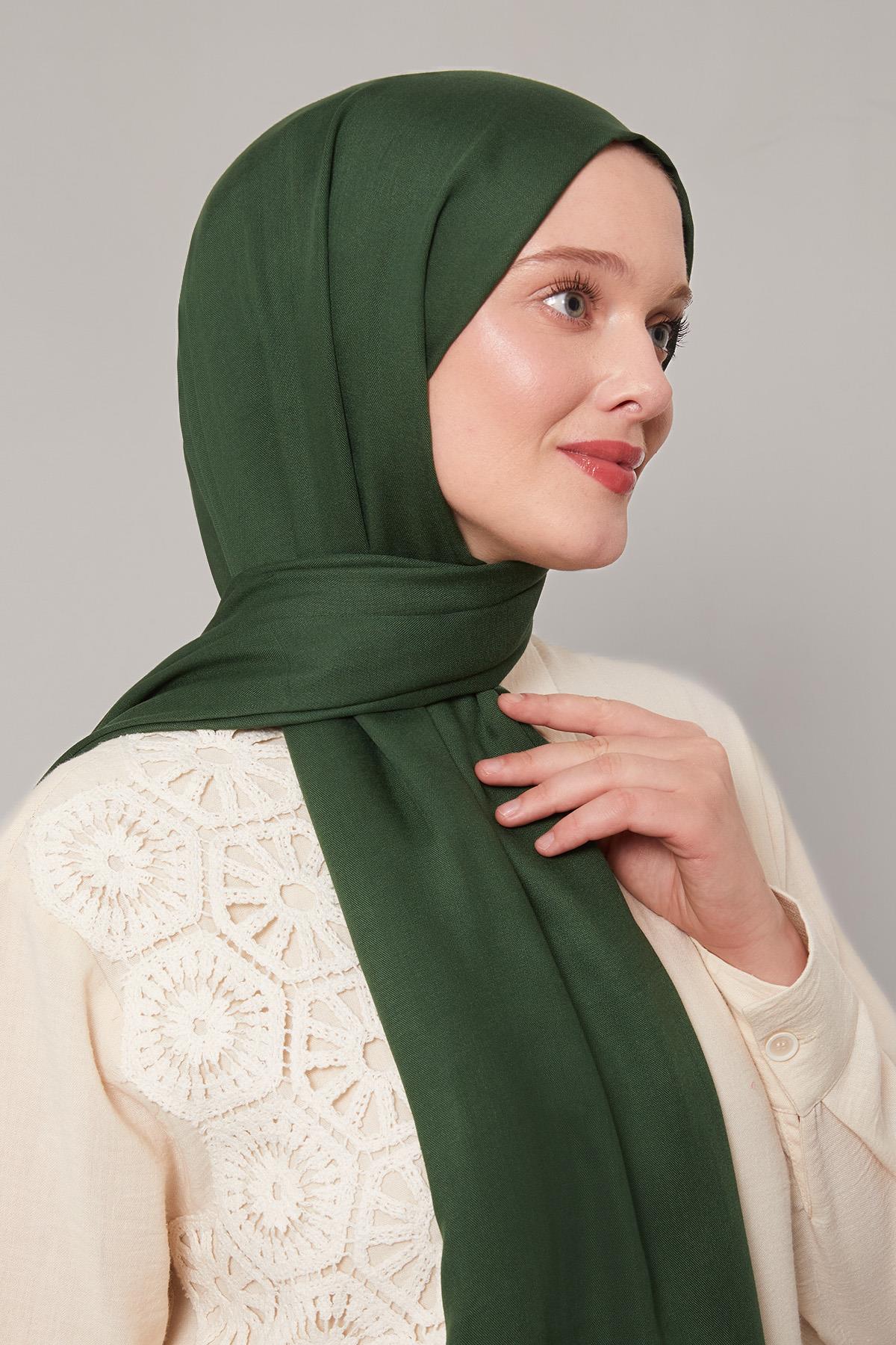 Fivescarf Zümrüt Viskon Modal Düz Şal