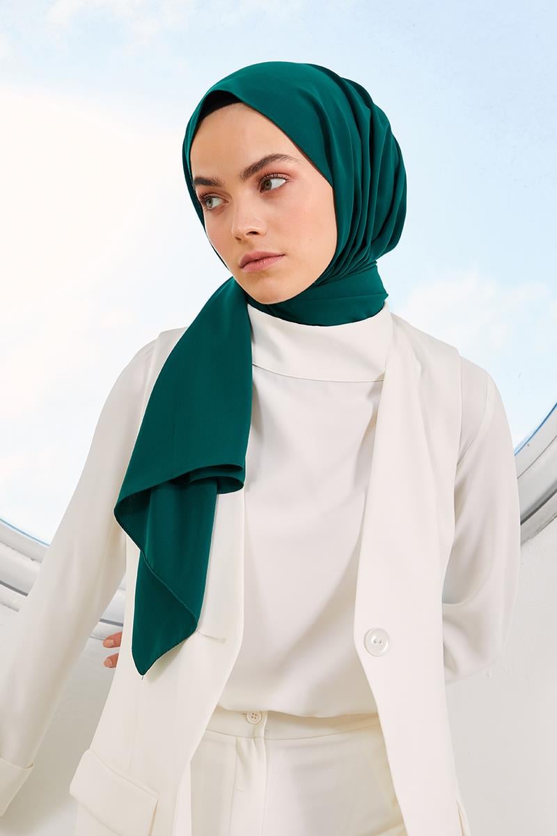 Fivescarf Zümrüt Yeşili Medine İpeği Şal