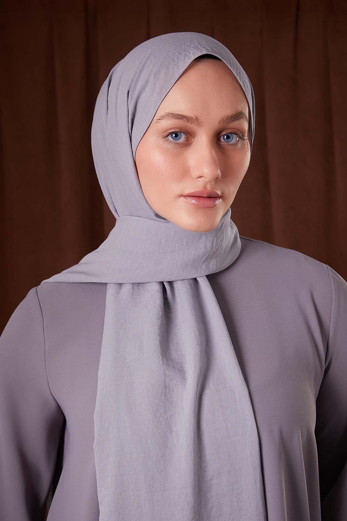 Fivescarf A.Gri Düz Luna Cotton Şal