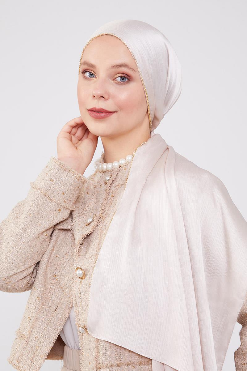 Fivescarf A.Vizon Yanları Taş Şeritli Brilant Şal