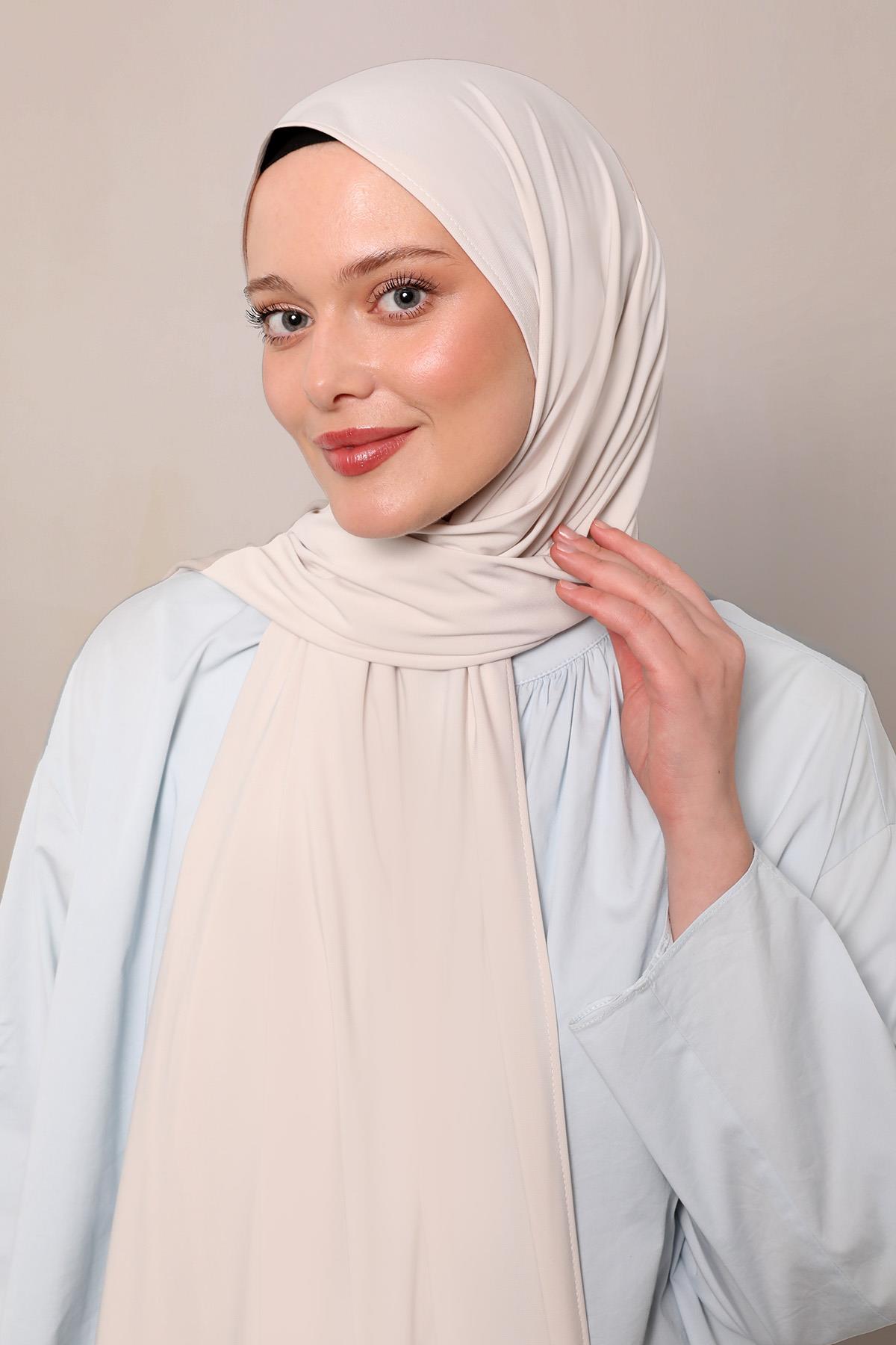 Fivescarf A.Bej Düz Premium Jersey Şal