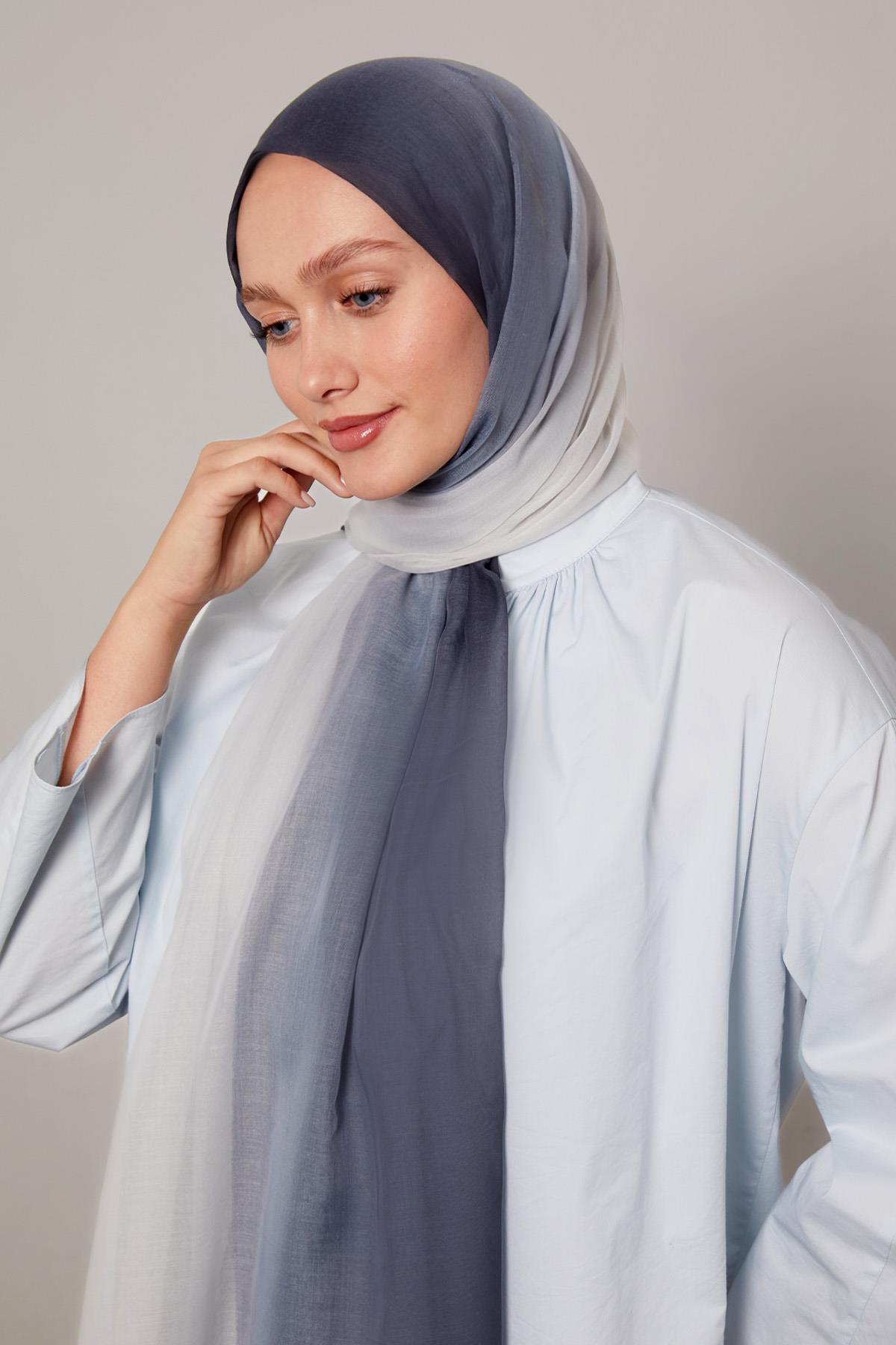 Fivescarf A.Gri Geçişli Comfort Şal