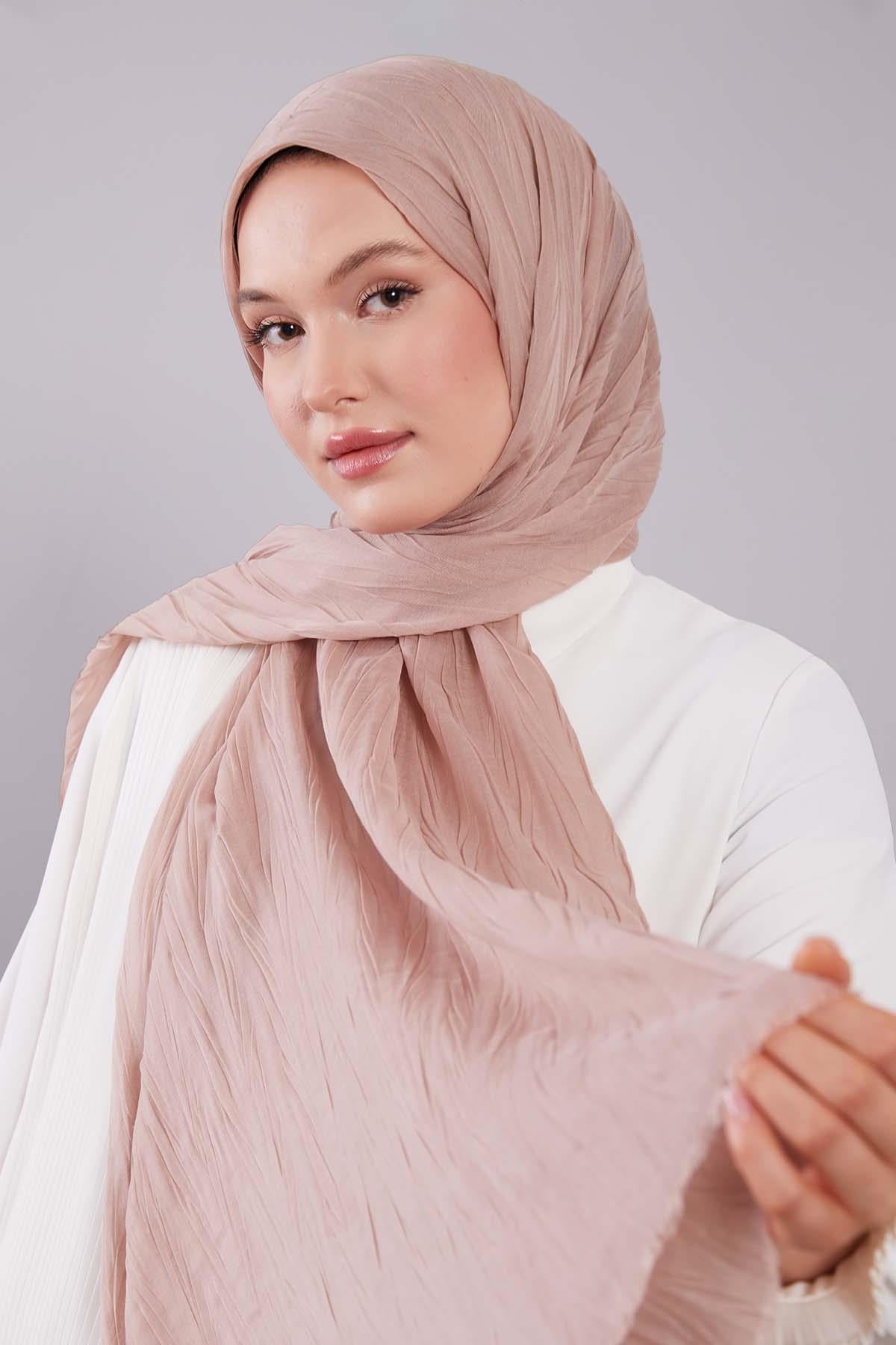 Fivescarf A.Somon Pliseli Pamuklu Şal