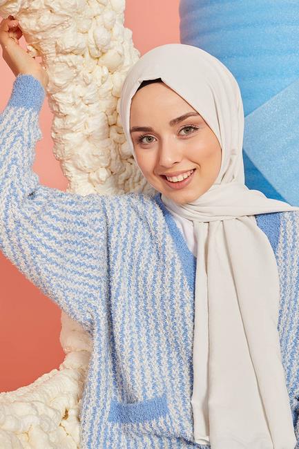 Fivescarf Açık  Ekru Pamuk Cazz Şal