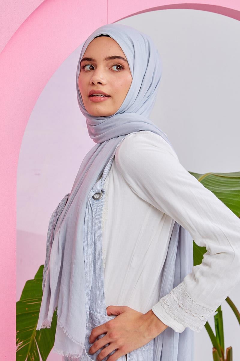 Fivescarf Açık Gri Olay Pamuk Şal