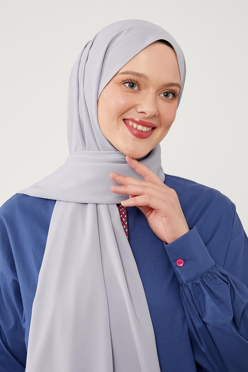 Fivescarf Açık Gümüş Medine İpeği Şal