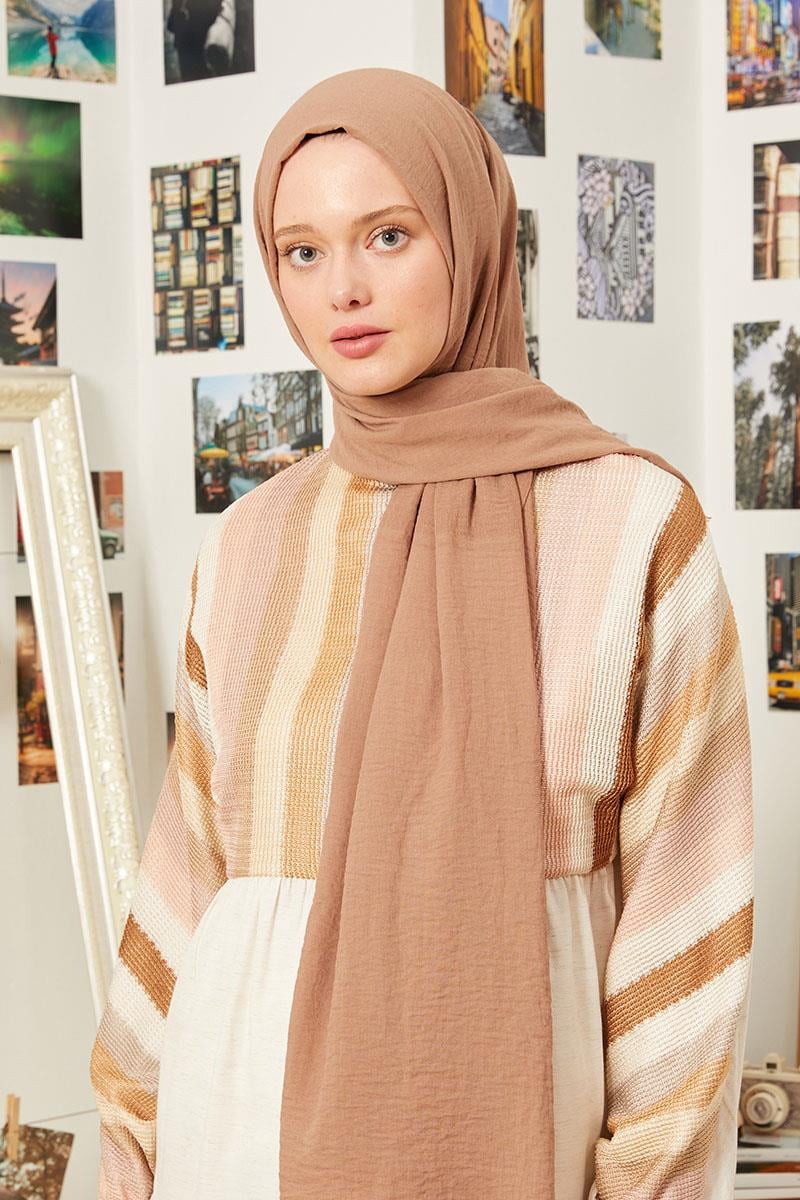 Fivescarf Açık Kahverengi Maxi Cotton Şal
