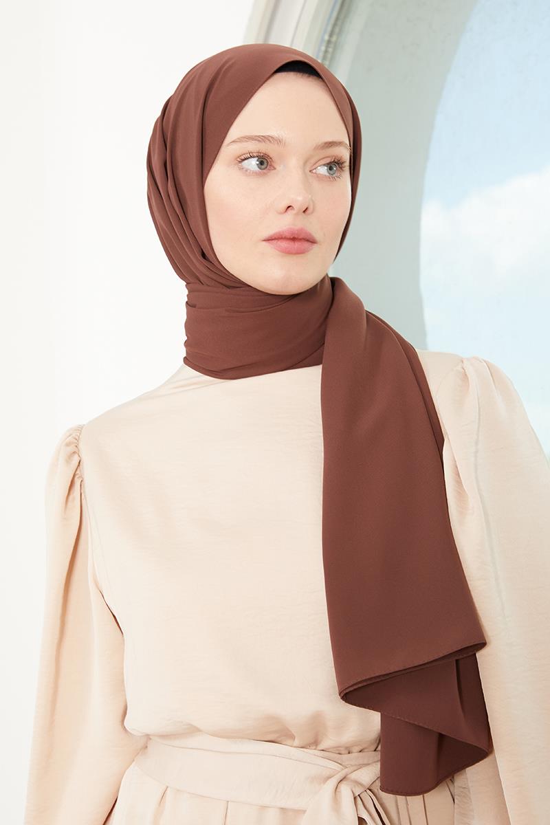 Fivescarf Açık Kahverengi Medine İpeği Şal