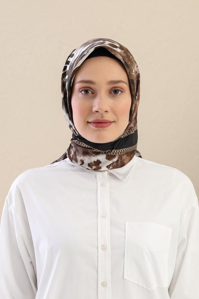 Fivescarf Açık Kahverengi Twill Digital Eşarp