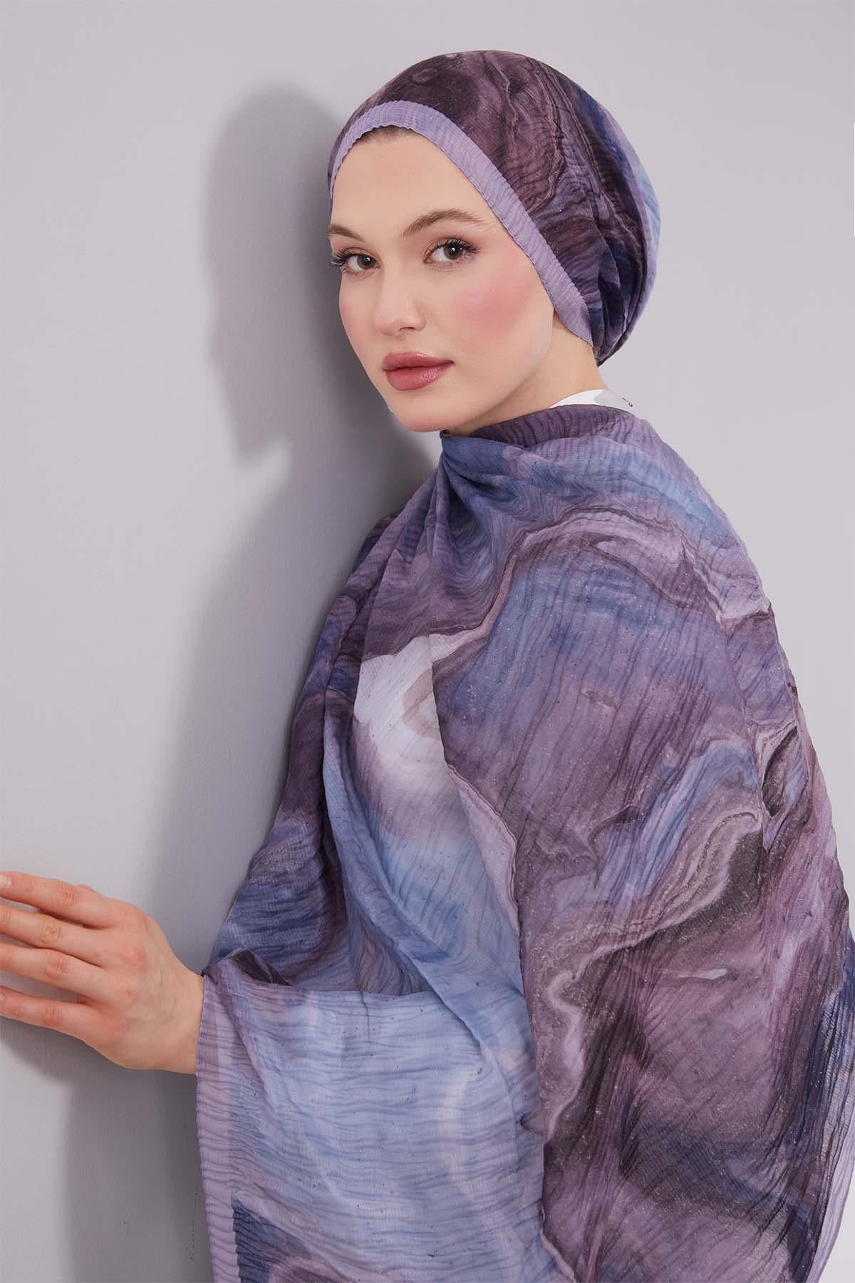 Fivescarf Açık Lila Aura Müslin Şal