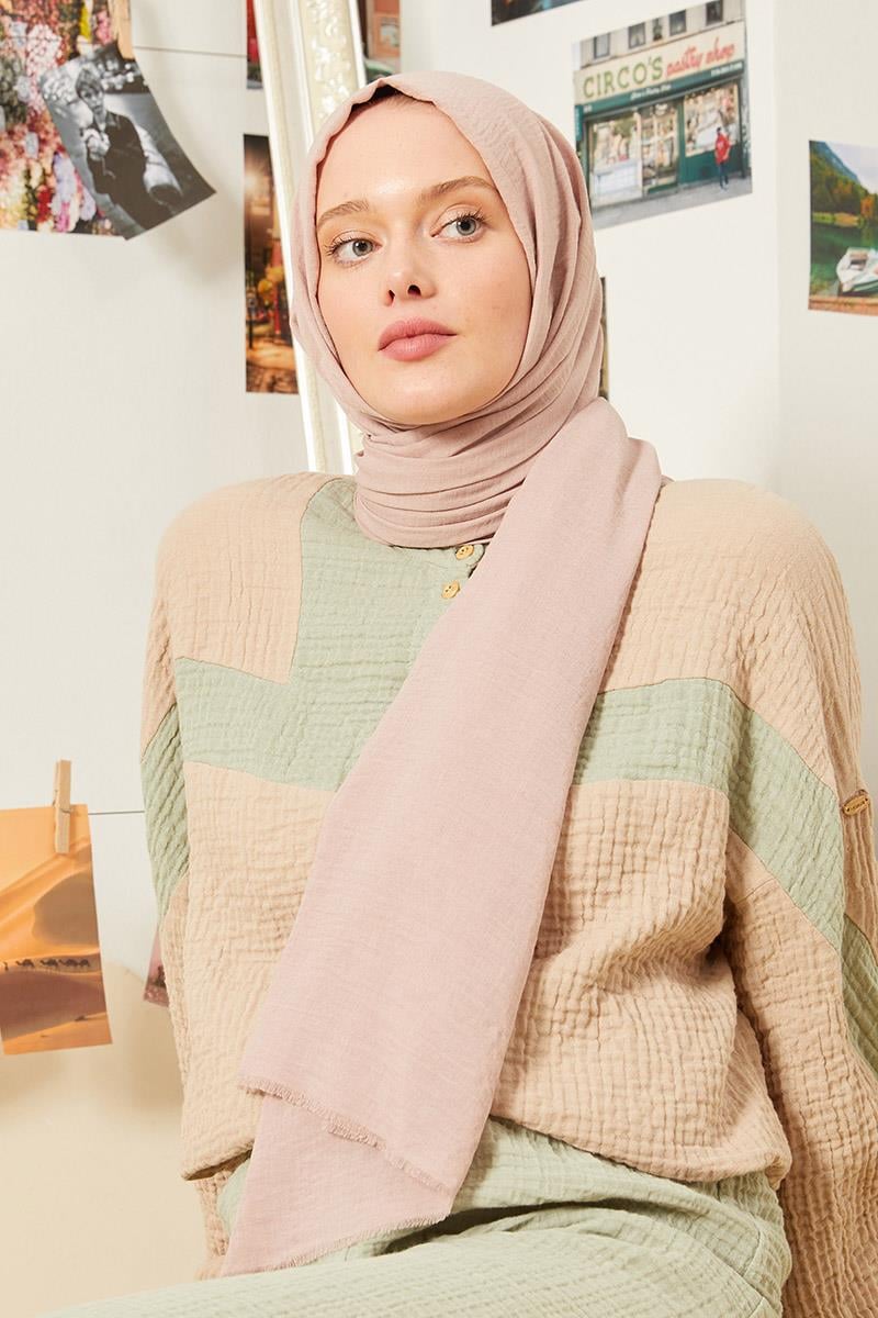 Fivescarf Açık Pudra Maxi Cotton Şal