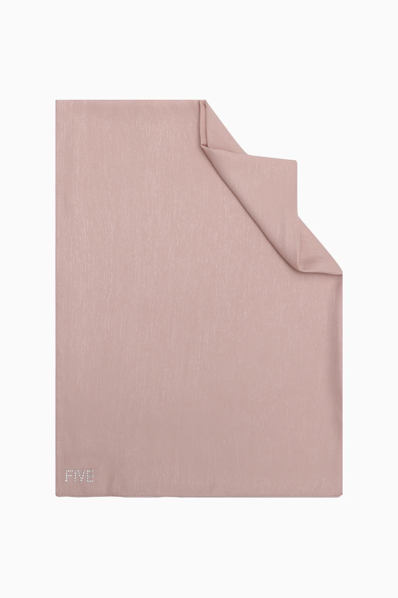 Fivescarf Açık Pudra Simli Elmas Abiye Şal