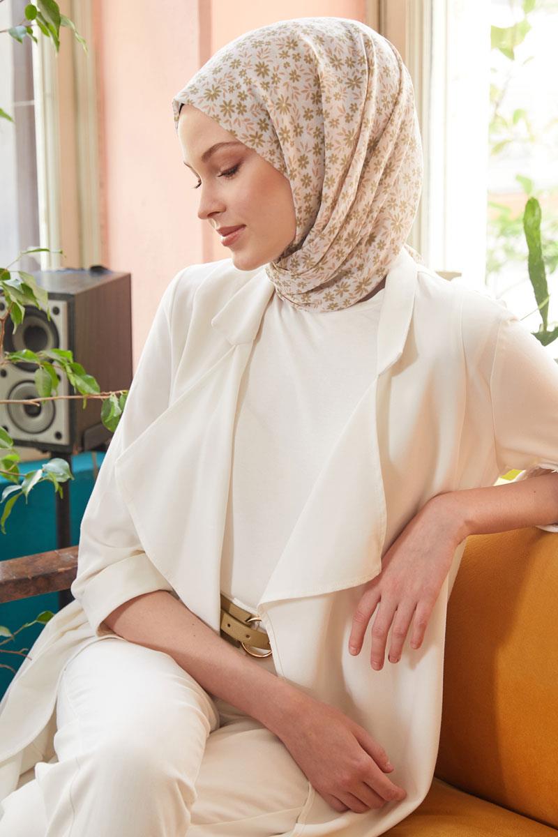 Fivescarf Açık Somon Relax Minik Çiçek Şal