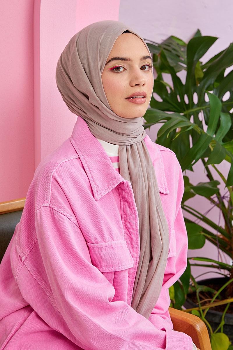 Fivescarf Açık Vizon Olay Pamuk Şal