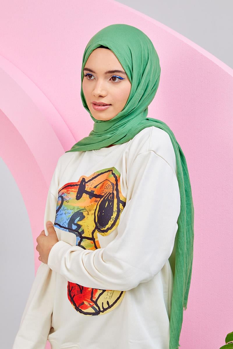 Fivescarf Açık Yeşil Olay Pamuk Şal