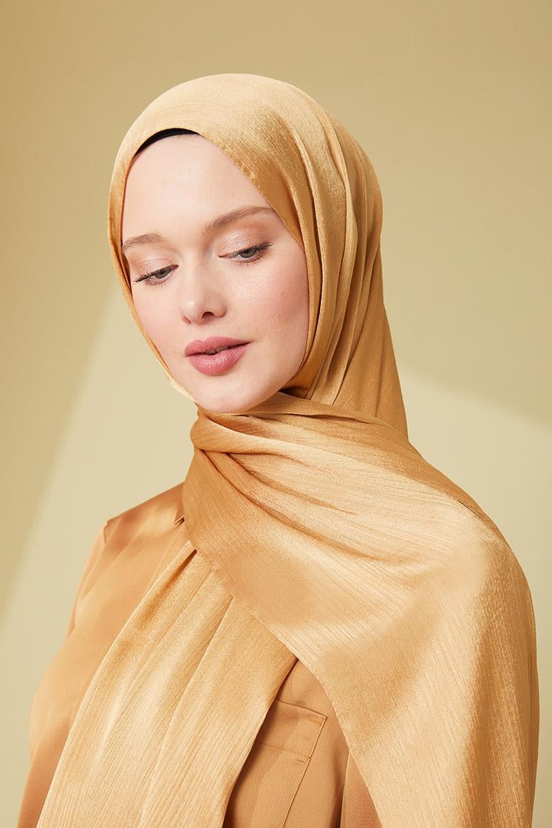 Fivescarf Altın Sarısı Janjan Abiye Şal