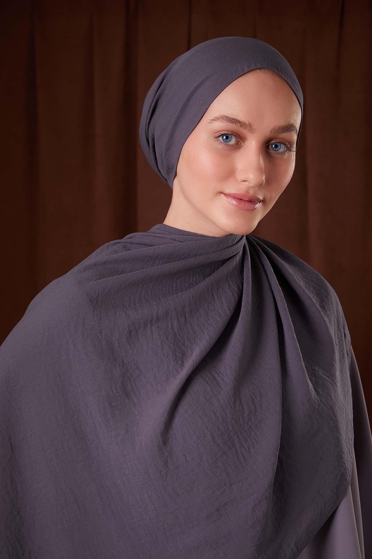 Fivescarf Antrasit Düz Luna Cotton Şal