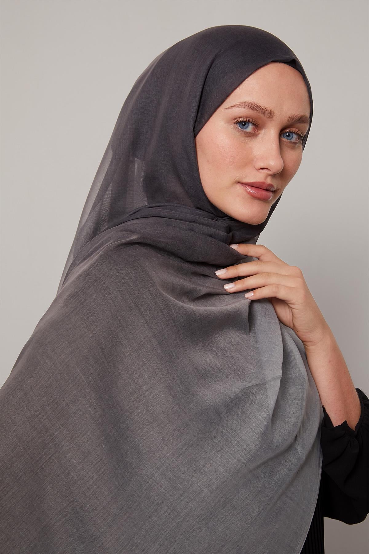 Fivescarf Antrasit Geçişli Comfort Şal