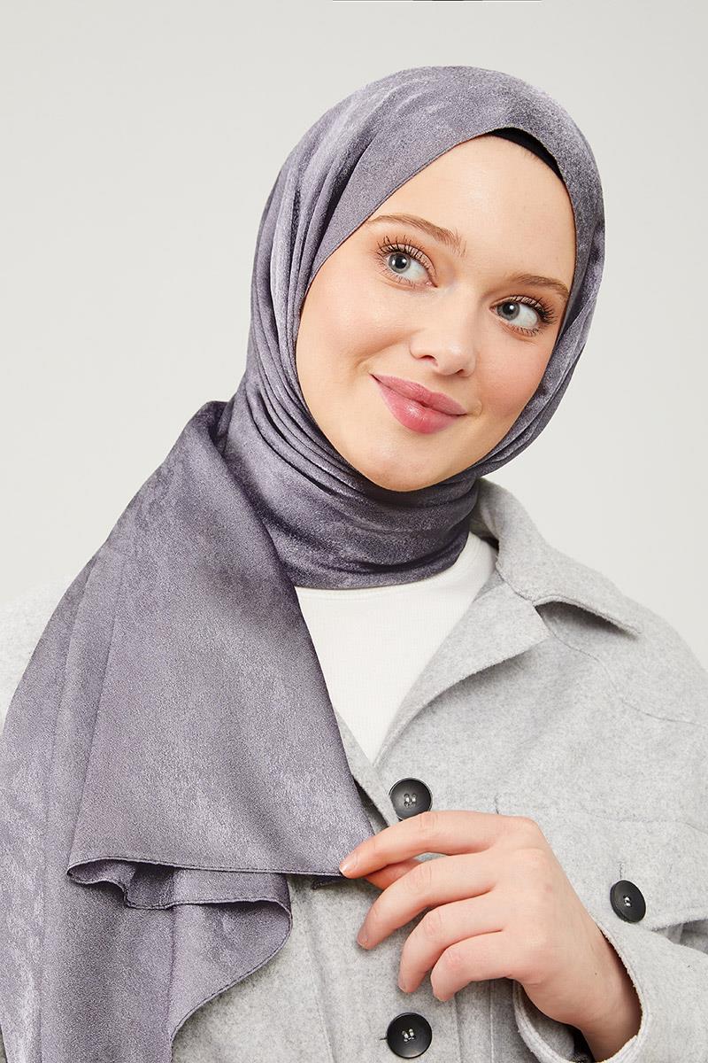Fivescarf Antrasit Jakarlı Elegance Şal