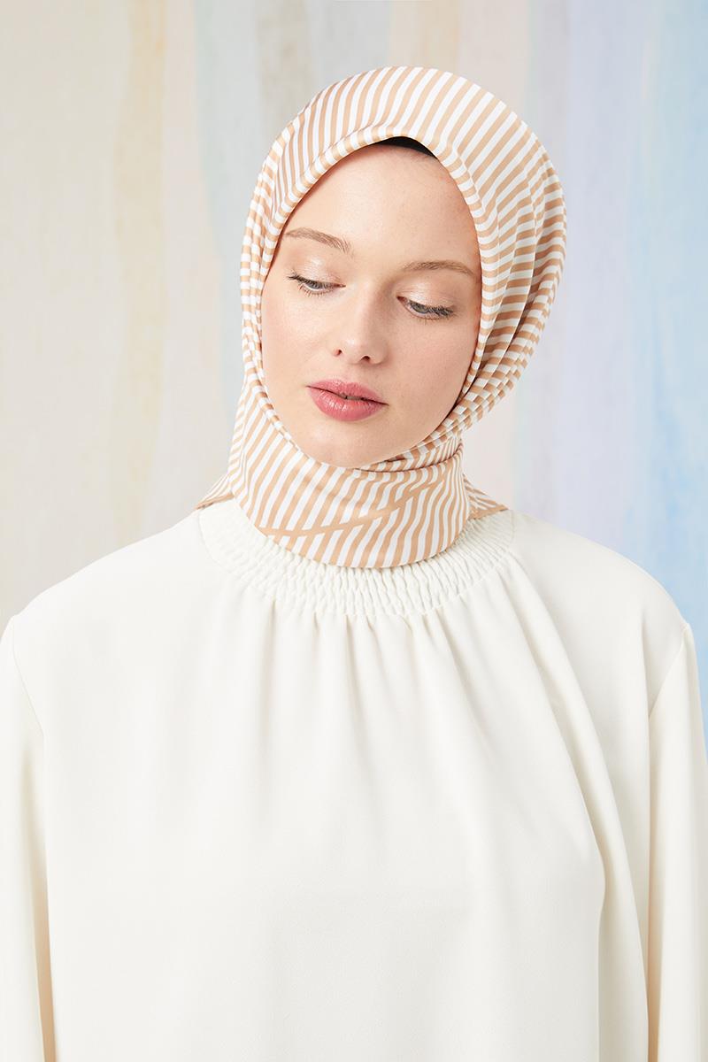 Fivescarf Bal Köpüğü Twill Digital Eşarp