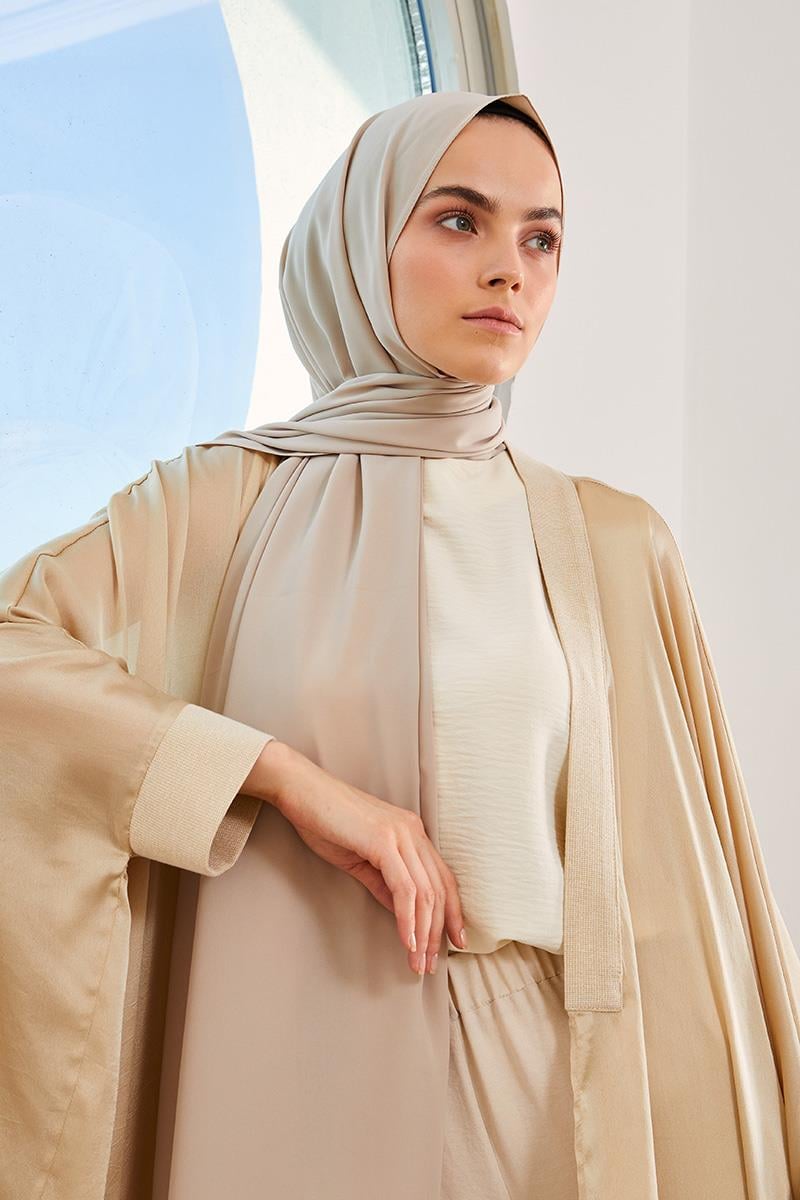 Fivescarf Bej Medine İpeği Şal
