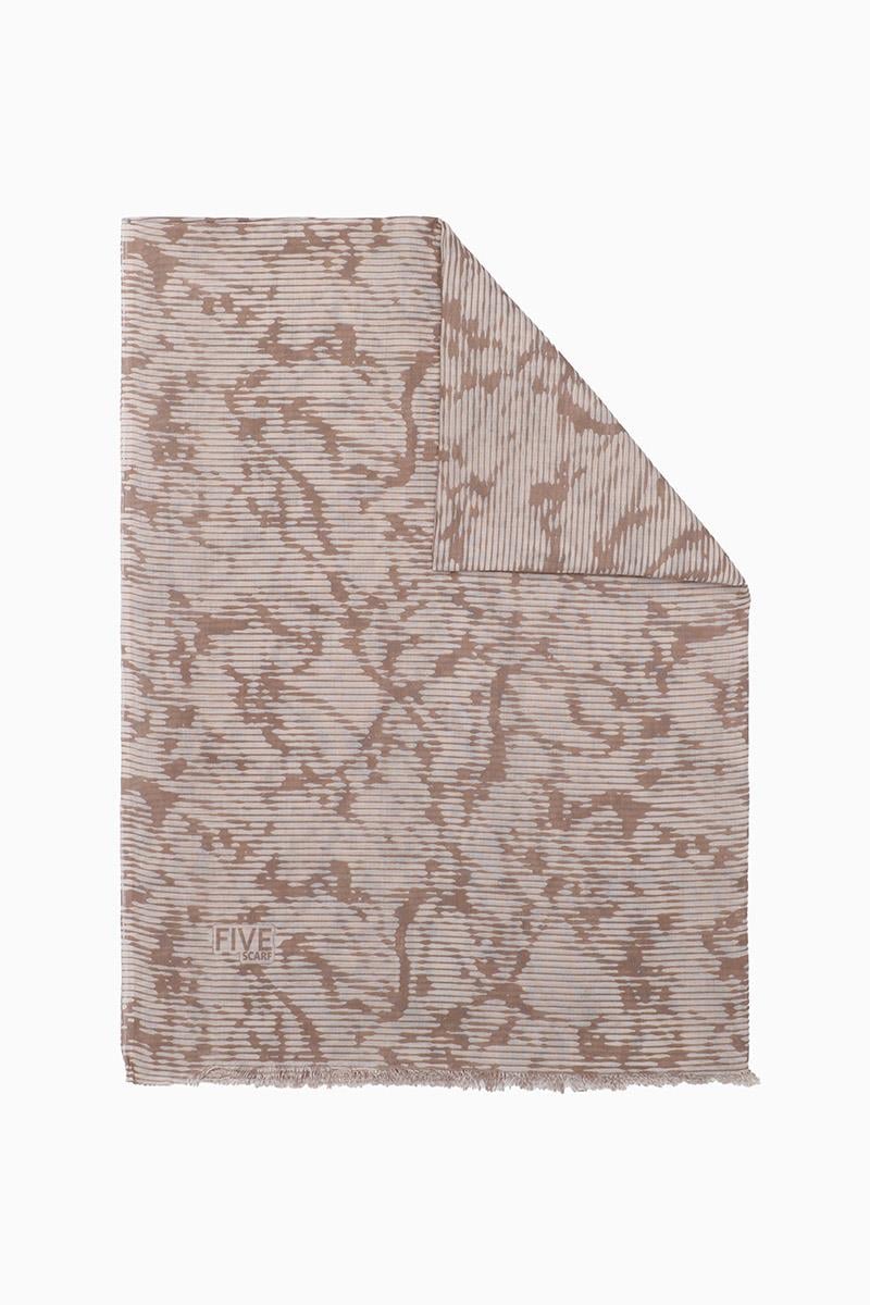 Fivescarf Bej Relax Mermer Desen Şal