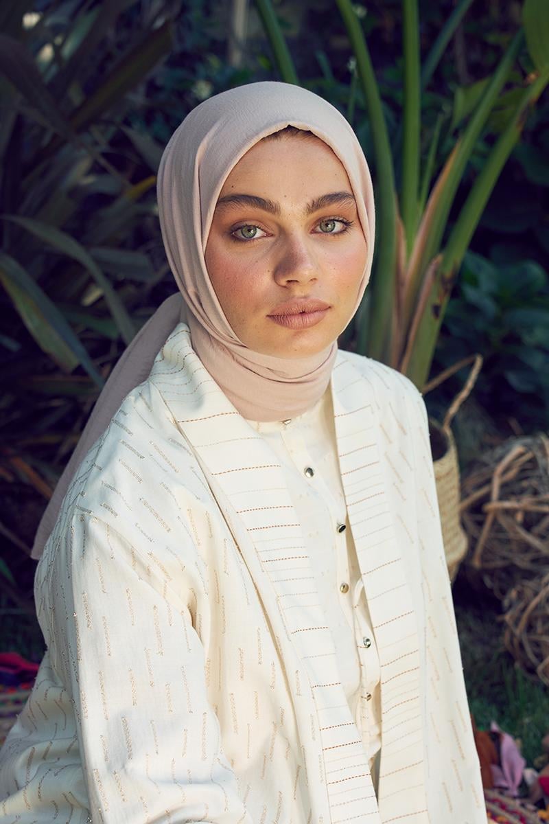 Fivescarf Bej Touch Pamuk Şal