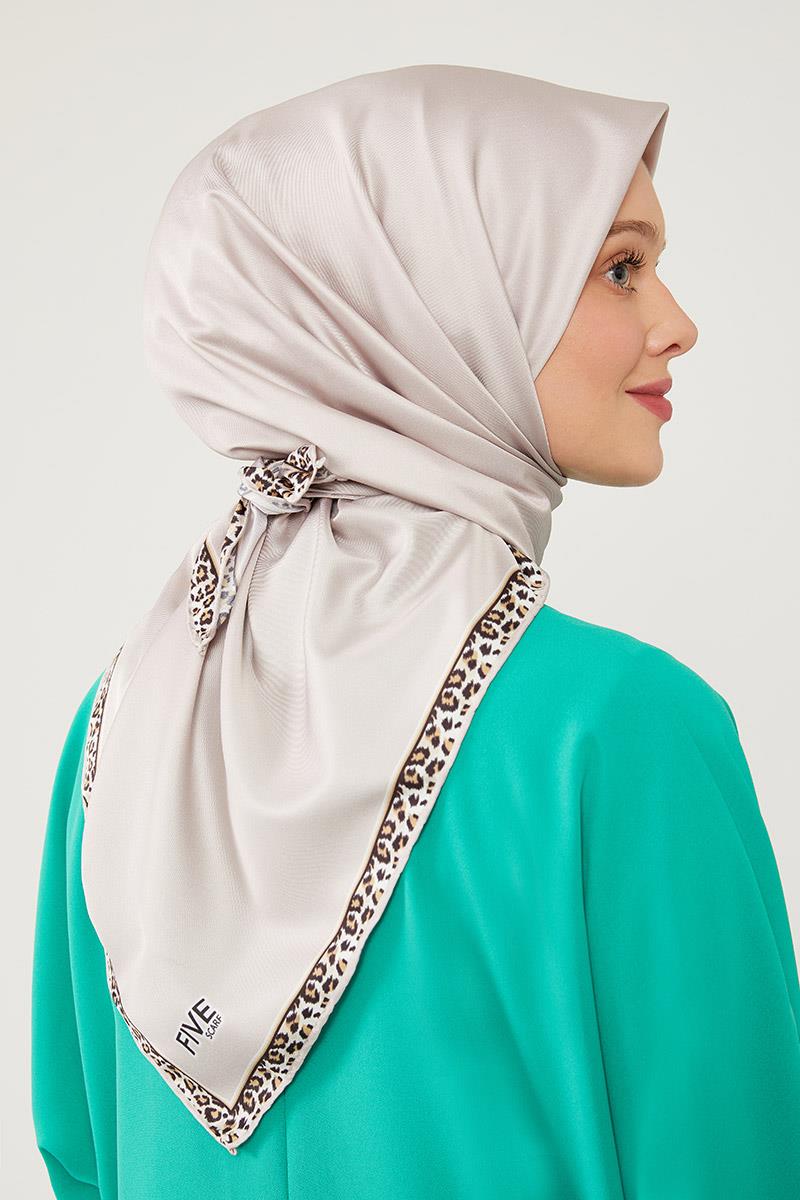 Fivescarf Bej Twill Digital Eşarp