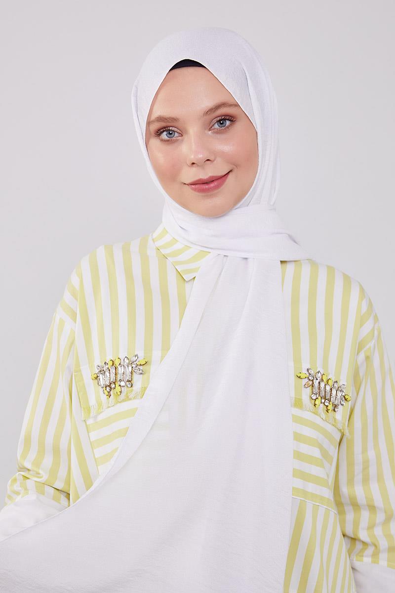 Fivescarf Beyaz Junset Şal