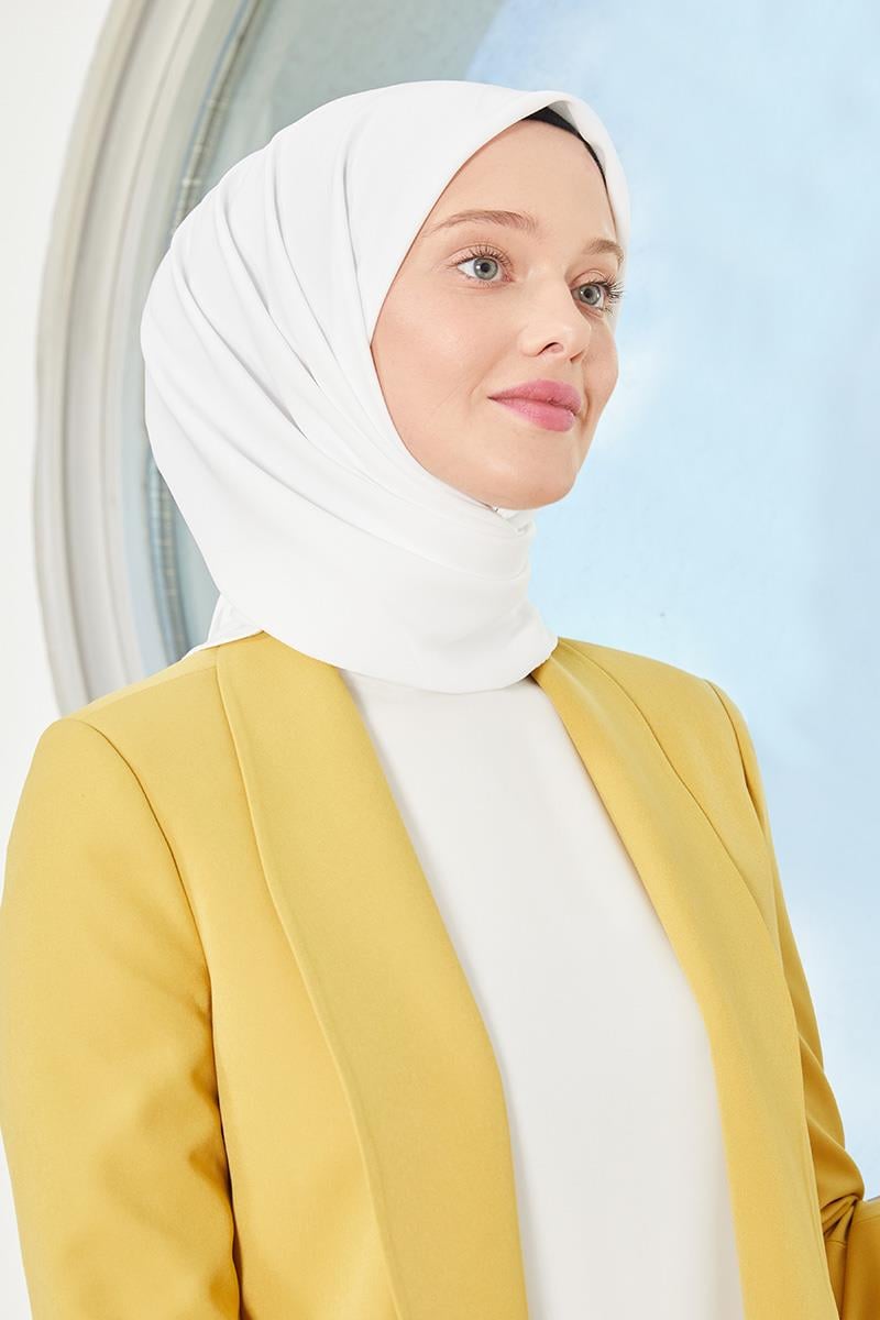Fivescarf Beyaz Medine İpeği Eşarp