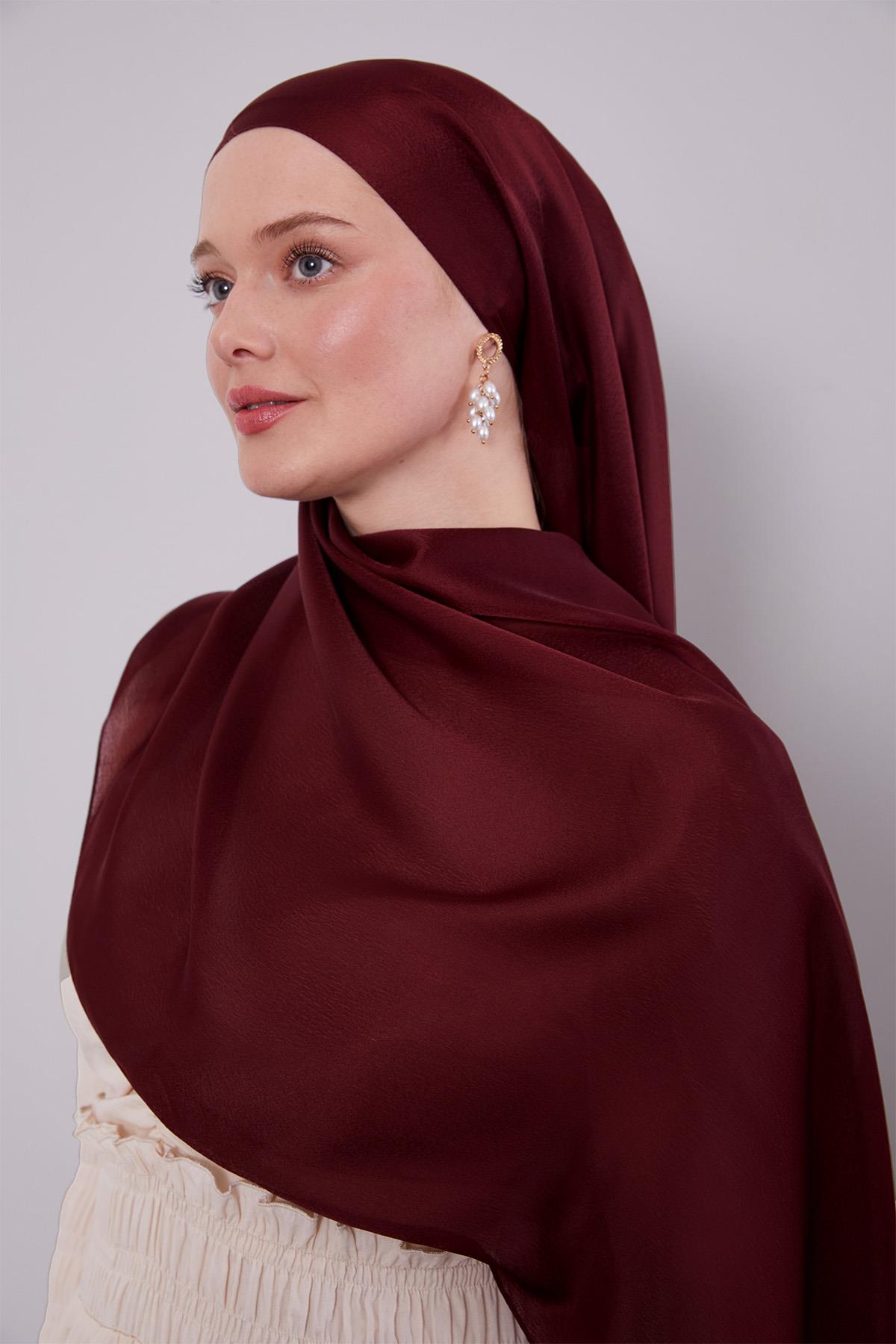 Fivescarf Bordo Düz Purple Şal