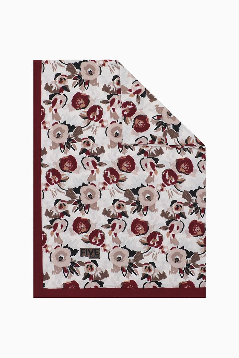 Fivescarf Bordo Fulya Desen Krep Şal