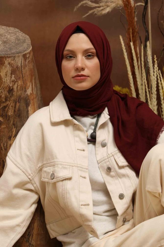 Fivescarf Bordo Maxi Cotton Şal