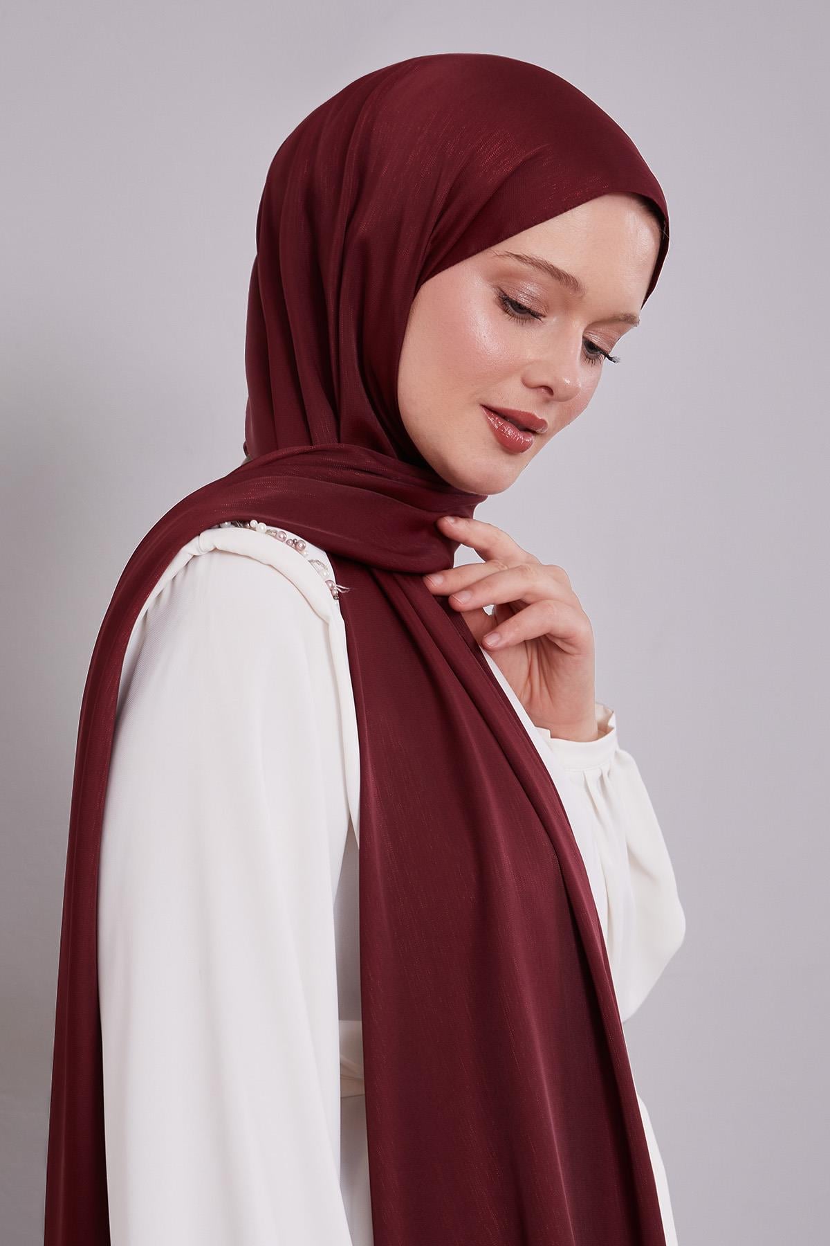 Fivescarf Bordo Parıltılı Lüx Diamond Şal