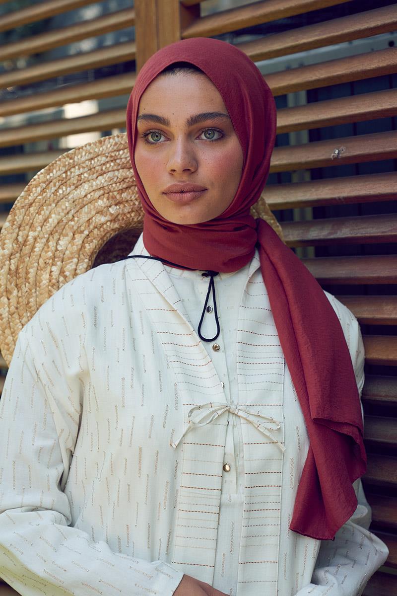 Fivescarf Bordo Touch Pamuk Şal