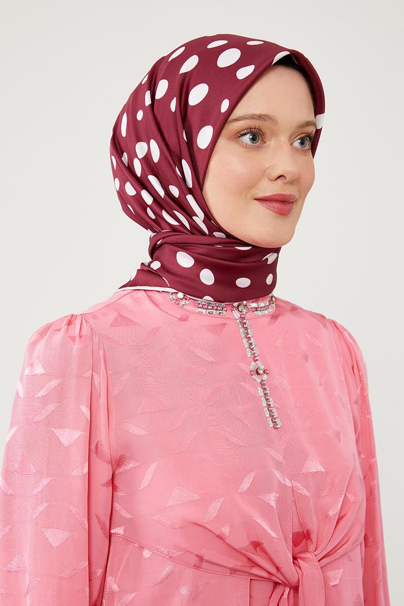 Fivescarf Bordo Twill Digital Eşarp