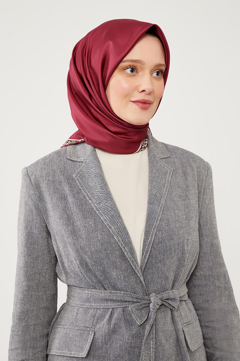 Fivescarf Bordo Twill Digital Eşarp