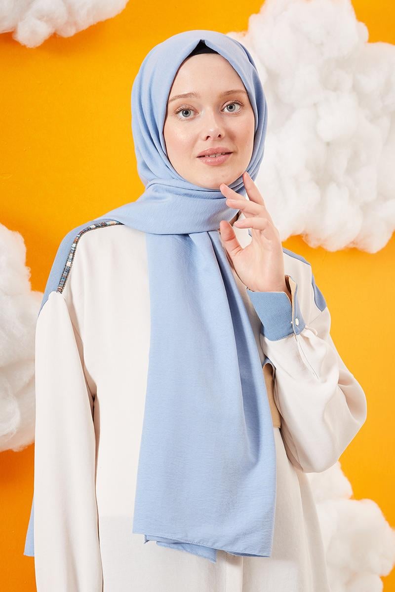 Fivescarf Buz Mavisi Pamuk Cazz Şal
