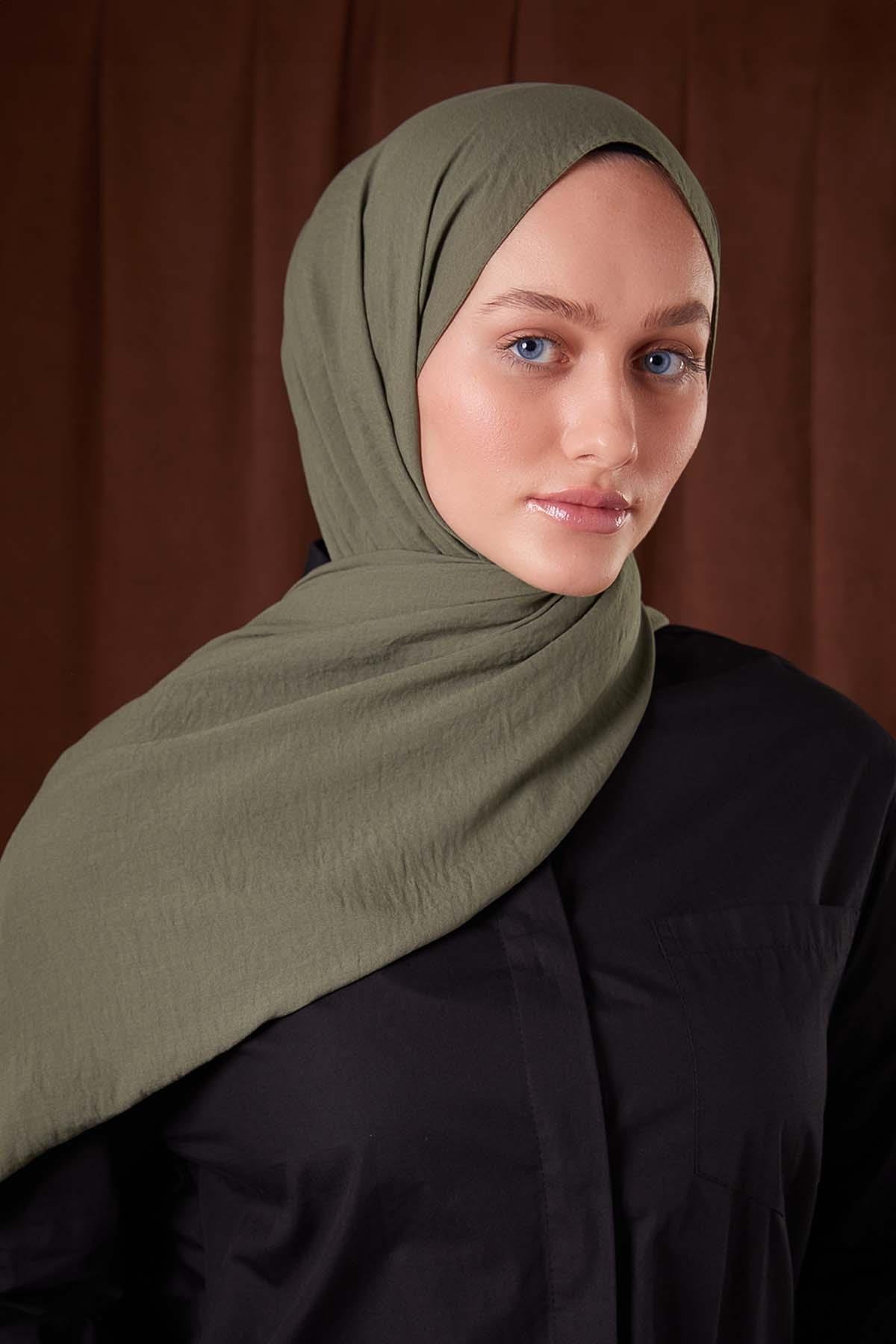 Fivescarf Çağla Yeşili Düz Luna Cotton Şal