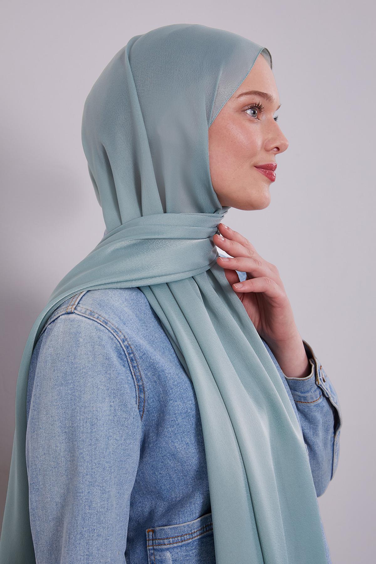 Fivescarf Çağla Yeşili Düz Purple Şal