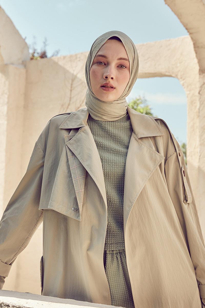 Fivescarf Çağla Yeşili Kraş Krep Şal