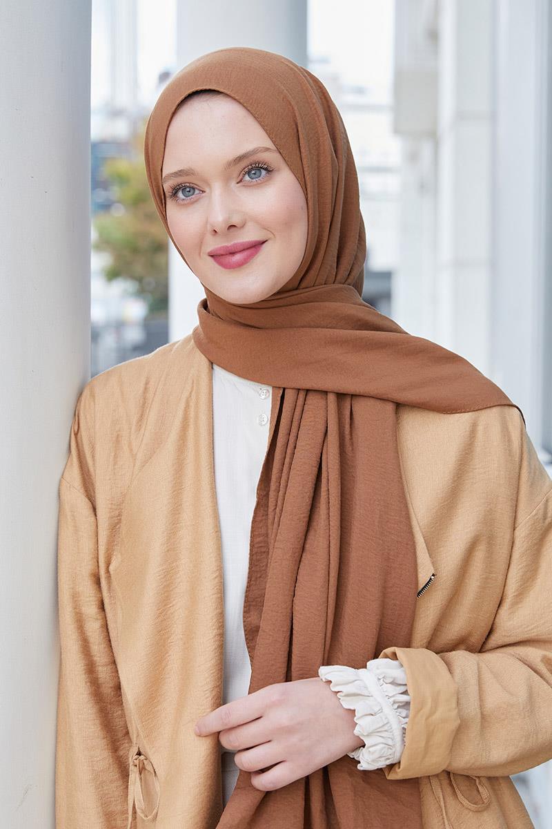 Fivescarf Camel Pamuk Cazz Şal