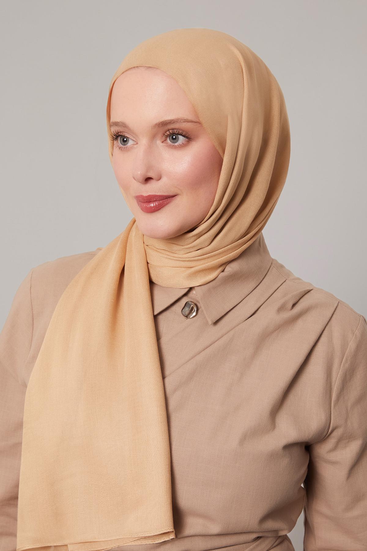Fivescarf Camel Viskon Modal Düz Şal