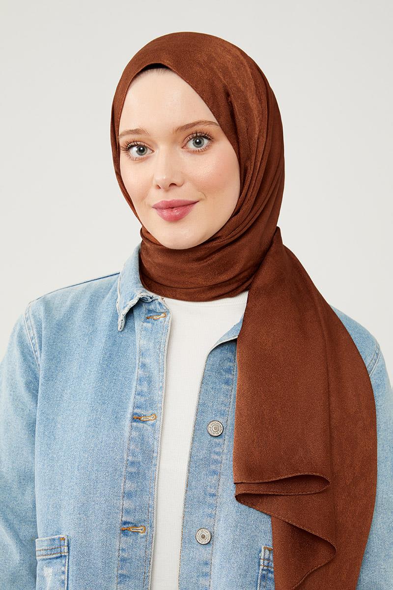 Fivescarf Çikolata Kahve Jakarlı Elegance Şal