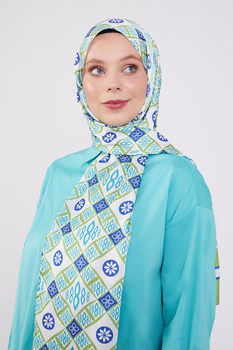 Fivescarf Çimen Yeşili Damla Desen Brand Şal
